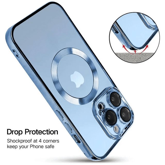 Ultra-thin beautiful protective case for iPhone 15 13 14 12 11 Pro Max 15 Plus, suitable for Magsafe wireless charging magnetic electroplating protective case