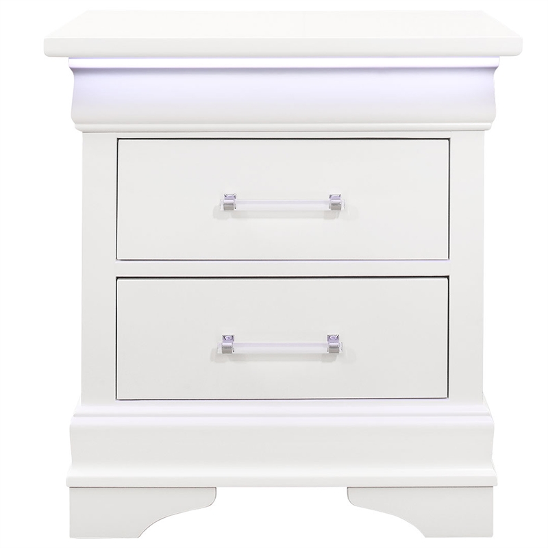 Global Furniture USA Charlie White Table de Nuit