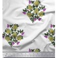 thumbnail image 1 of Soimoi Crepe Silk Fabric Leaves & Floral Block Decor Fabric Printed Yard 42 Inch Wide, 1 of 3