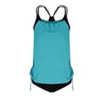 thumbnail image 5 of Moxiu Women's Two Piece Tankini Bathing Suits T-Back Top Ruched Padded Modest Swim Shorts Summer Basic Swimwear Sky Blue,L, 5 of 5