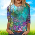 thumbnail image 1 of TIMIFIS Womens Tops 3/4 Sleeve Casual Loose Fit Tunic Tops Scoop Neck T-Shirt - Fall Savings Clearance, 1 of 5