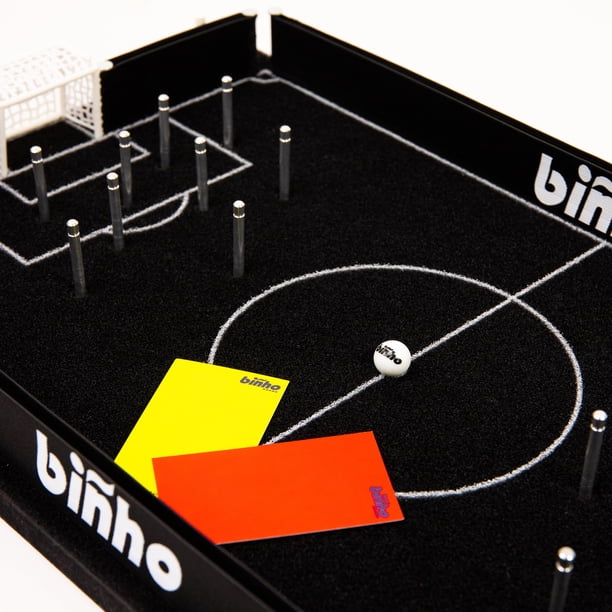 Binho Classic Black Turf Tabletop Soccer Game, Flick Soccer Board