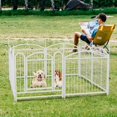 thumbnail image 3 of Dog Playpen Indoor 24 inch 8 Panels Metal Dog Pen Pet Dog Fence Outdoor Exercise Pen with Doors, Heavy Duty Dog Fence Puppy Pen for Large Medium Small Dogs Indoor Outdoor Foldable Pet Exercise Pen, 3 of 5