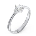 thumbnail image 3 of Birthstone Oval Ring with Shoulder Accents - Diamond/White Topaz (April), 3 of 5