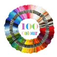 thumbnail image 1 of 100 Écheveaux de Fils de Point de Croix en Coton Doux Multicolores Cousant du Fil de Broderie, 1 of 9
