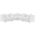 thumbnail image 1 of Modway Saybrook 103.5" 5-Piece Fabric Outdoor Patio Sectional Sofa in White, 1 of 6