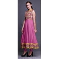 thumbnail image 3 of Bimba Robe Anarkali à Col Mandarin Imprimée de Feuilles Mauves pour Femmes, Designer, Kurta Ethnique Indienne XXX-Large, 3 of 6