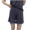 thumbnail image 2 of Timegard Womens Pjs Shorts Ruffle Elastic Waist Loose Soft Loungewear Solid Color Pajamas Shorts Summer, 2 of 4