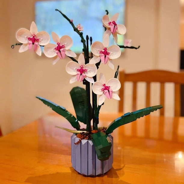 nipocaio Moc Bouquet Orchid Block Flower Potted Succulents