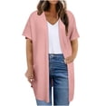 thumbnail image 1 of Plebaso Womens Plus Size Cardigan Short Sleeve Summer Cardigans Open Front Casual Blouses with Pockets, 1 of 7