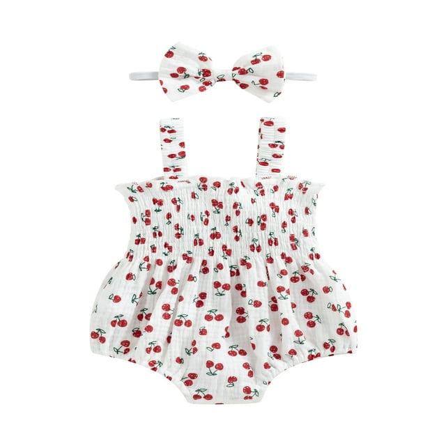 Baby Girls Rompers Clothes Summer Infant Sleeveless Cotton Linen Bodysuits Jumpsuits Headband Outfits