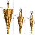 thumbnail image 3 of HSS Step Drill Bit Set Titanium Coated Straight Slot 10-45mm, Large Pagoda Drill Hole Reamer, 3 of 4