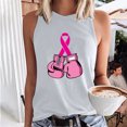 thumbnail image 1 of TIMIFIS Breast Cancer Ribbon Women's Racerback Tank Casual Sleeveless Printed Ladies Round Neck Blouses Tops T-Shirt - Fall/Winter, 1 of 5