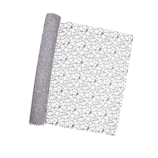 simhoa Jacquard Net Mesh Creative Floral Wrapper for Florist Supplies Wedding Gifts Gray