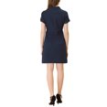 thumbnail image 3 of INSPIRE CHIC Robe d'Été Décontractée pour Femme à Boutons devant à Manches Courtes G Bleu Foncé, 3 of 6