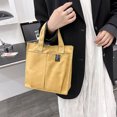 thumbnail image 4 of AKEGAMN Spring And Summer Canvas Solid Color Stitching Handbag Student Lunch Box Bag Bento Handbag Multi Pocket Practical Canvas Bag, 4 of 8
