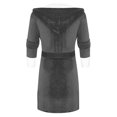 thumbnail image 4 of MAWCLOS Peignoir en Peluche à Capuche Sherpa pour Femmes, Robe de Chambre à Manches Longues, Gris Foncé TG, 4 of 4