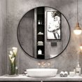 thumbnail image 3 of Gymax Miroir Rond Mural en Métal Moderne 27.5 Pieds' pour Salle de Bain Entrée Noir, 3 of 10
