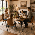 thumbnail image 3 of Homy Casa Modern Dining Chairs Set of 4, Brown Faux Suede Chairs with Metal Legs, 3 of 12