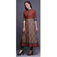 thumbnail image 3 of Bimba Kurtis Indiennes à Motif Damassé Floral Rouge pour Femmes, Longues, Évasées, Décontractées, Anarkali, Robes Ethniques Kurti-Petit, 3 of 5