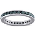 thumbnail image 1 of 1 1/2ct Treated Black Diamond Channel Set Eternity Ring 14K White Gold, 1 of 1