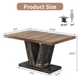 thumbnail image 4 of Fnova 47.24" Rectangular Farmhouse Dining Table, Wood Coffee Table for 4 People, Modern Kitchen Table for Dining Room, Brown Black (Chairs Not Included), 4 of 8