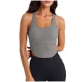 thumbnail image 1 of AherBiu Workout Tank Tops for Women Ribbed Sports Cami Stretchy Slim Yoga Gym Tops with Built in Bra, 1 of 6