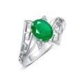 thumbnail image 3 of RYLOS Rings for Women Sterling Silver Greek Key Designer Ring 9X7MM Gemstone & Diamond Ring May Emerald Jewelry  Size 9, 3 of 7