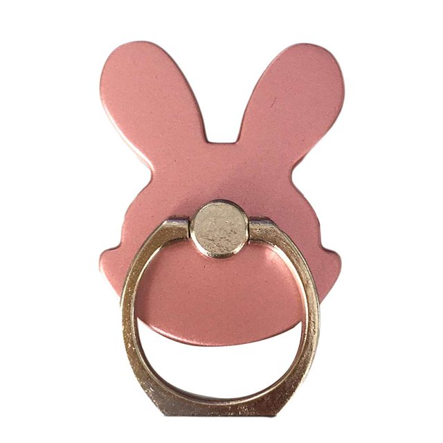 braveheart Cute Rabbit Aluminum Alloy Phone Stand Tablets Hand Grip Kickstand Mount Holder Rose gold 1Set