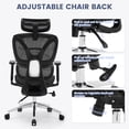 thumbnail image 4 of Ergonomic Mesh Executive Office Chair with Lumbar Support, High Back Computer Chair with Adjustable Headrest and Armrests, 3 Level Tilt, Swivel, Breathable Mesh, Black, 4 of 7