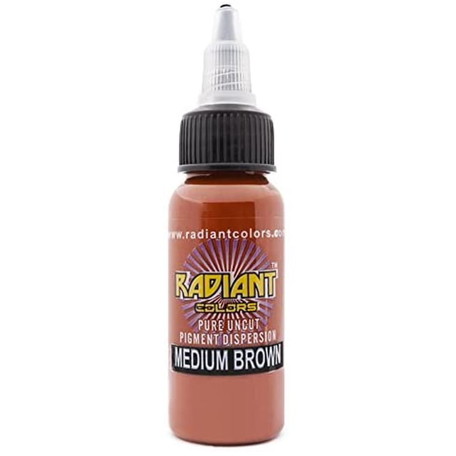 Radiant Colors Tattoo Ink - MEDIUM BROWN 1oz