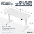 thumbnail image 2 of MotionGrey - Ergo2 Electric Standing Desk with Mousepad, 4-Preset Memory Keypad, 55” x 24” White Top, White Frame – Adjustable Ergonomic Desk for Home and Office, 2 of 8
