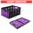 thumbnail image 3 of Bingirl Purple 55L Collapsible Plastic Milk Crate with Side Handles, Heavy - Duty, Stackable, for Food, Drinks, Books and Tools, 3 of 7