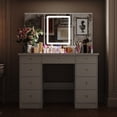 thumbnail image 4 of WIAWG Modern Adult Vanity Table Set Makeup Desks with LED Lights,White, 4 of 7