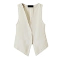 thumbnail image 1 of HNMKIU Crop Tank Tops For Women Linen Vest Tops Sleeveless Spring Summer Vest Coat Top, 1 of 4