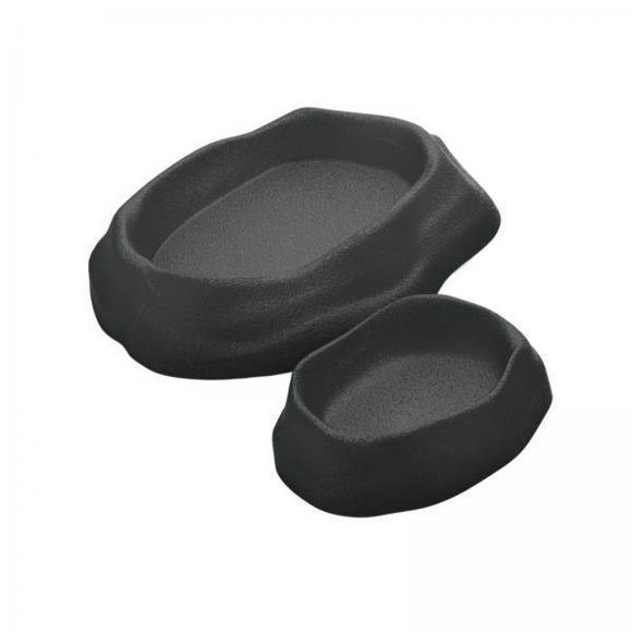 Bunblic 3x2Pcs Reptile Water Bowls Feeding Bowl for Snake Leopard Gecko Bearded Dragon gray 3 Pcs