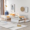thumbnail image 2 of King Size Bed Frame,(Please Carefully Check The Size) Full over Full Bunk Bed with Drawers, Convertible Beds, White,Full Size Bed Frame,(Please Carefully Check The Size), 2 of 13