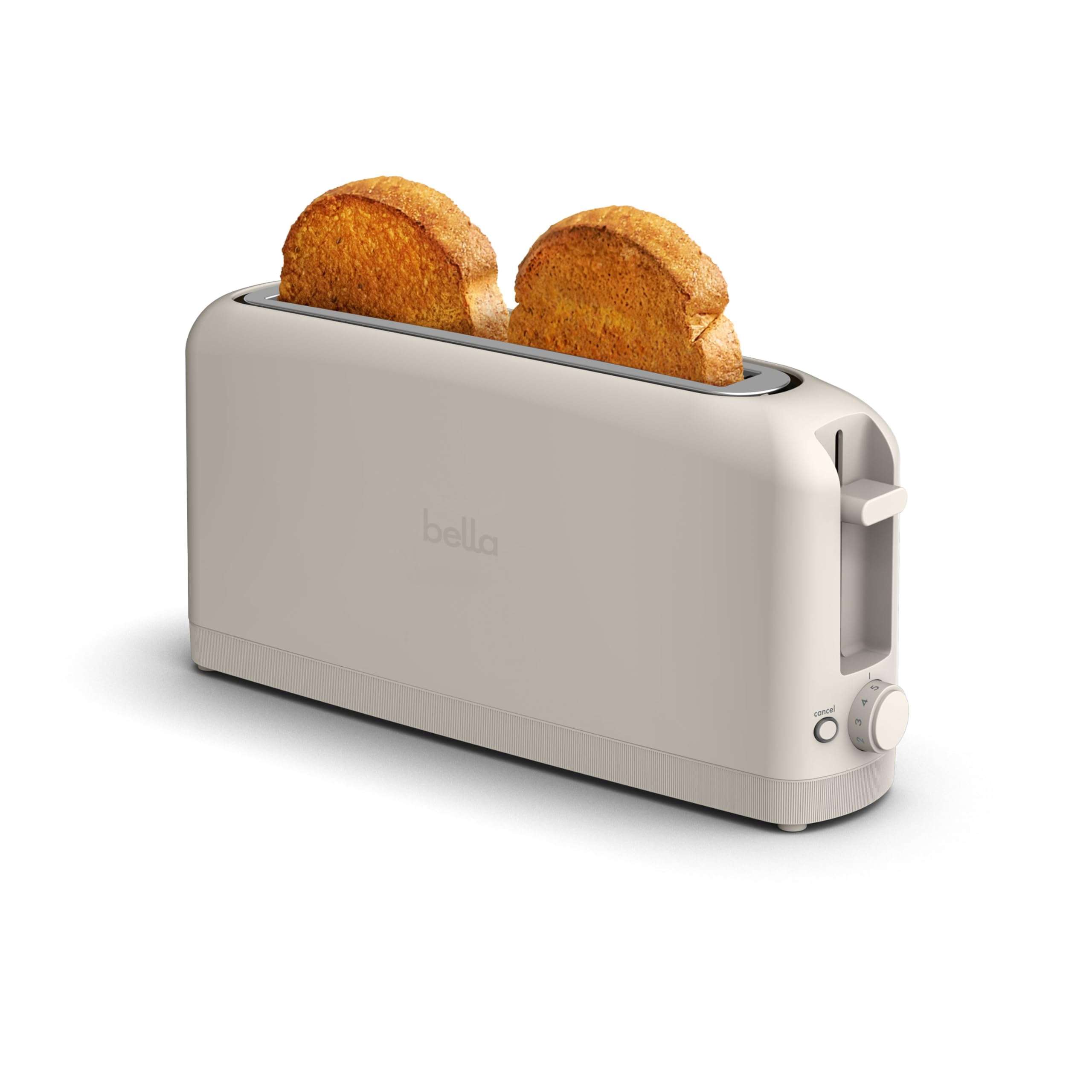 bella 2 Slice Slim Toaster, Fits-anywhere&acirc;&cent; Kitchenware, 6 Setting Shade Control with Reheat & Cancel Buttons, Fits sourdough