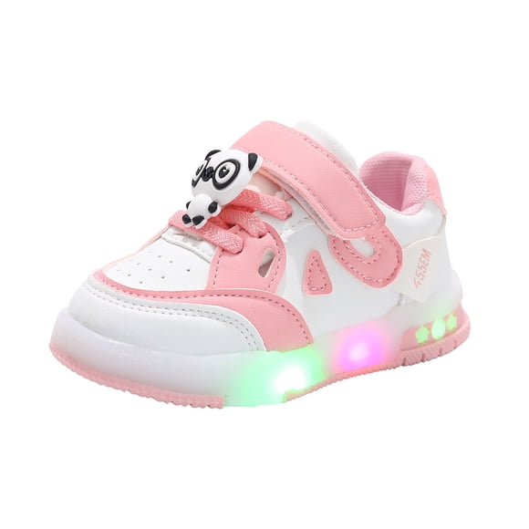 Bmisegm LED Light up Shoes for Girls Toddler Walking Shoes Girls Kids Children Baby Casual Shoes Kids Shoes Pink 9 (US size)