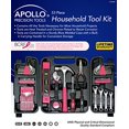 thumbnail image 2 of Apollo Tools DT9408P 53 Piece Household Tool Set with Wrenches, Precision Screwdriver Set and Most Reached for Hand Tools in Storage Case Pink Ribbon, 2 of 2