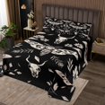 thumbnail image 2 of Erosebridal Kids Gothic Moth Coverlet Set Queen, Hippie Skull Bedding Set, Retro Baroque Decor, 2 of 5