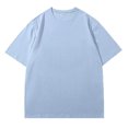 thumbnail image 1 of Pisexur T Shirts for Man , Hommes Couleur Unie Mode Décontractée Ventilée Col Rond Exercice Manches Courtes Haut Bleu Clair, P Chemises de Golf Hommes & Chemises Hommes, 1 of 4