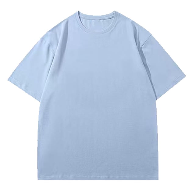 Pisexur T Shirts for Man , Hommes Couleur Unie Mode Décontractée Ventilée Col Rond Exercice Manches Courtes Haut Bleu Clair, P Chemises de Golf Hommes & Chemises Hommes