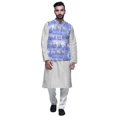 thumbnail image 1 of Atasi Solid Kurta Pajama & Printed Nehru Jacket Set For Mens Party Wear, 1 of 3
