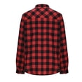 thumbnail image 4 of Plaid Collared Shirts for Womens, Flannel Fall Button Down Blouses, 4 of 5