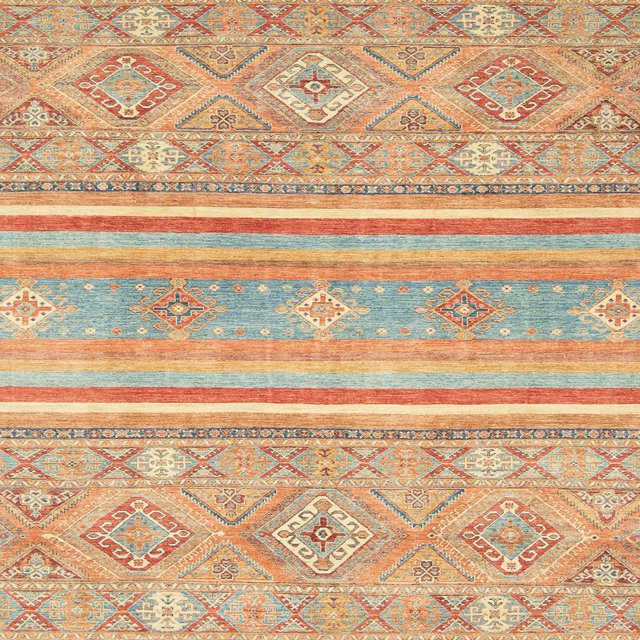 Ahgly Company Tapis d'Intérieur Carrés Abstraits Orange Tapis de Zone Abstraits, 3 Pieds Carré