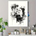 thumbnail image 4 of Toile Murale Aquarelle Portrait de Couple 15,75 X 11,81 Pouces, 4 of 8