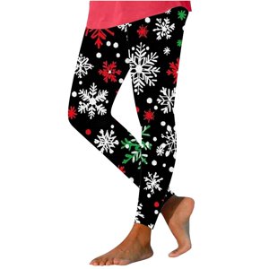 Winter Saving! HVOBTTY Women's Casual Long Leggings, Womens Christmas Fashion Printed Leggings Yoga Casual Pants Leggings Multicolor, L