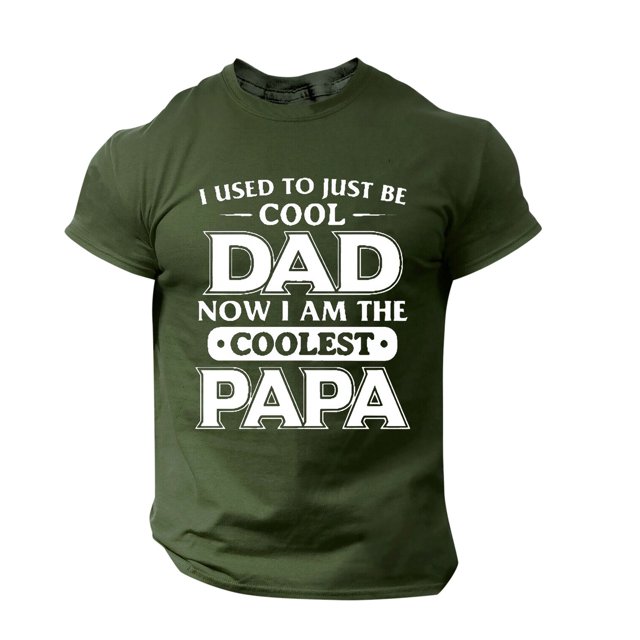 LUOGENLI T-shirts pour Homme pour Hommes Homme Printemps et Été Fête des Pères Décontracté Rétro Lettrage Impression Partielle T-Shirt Col Rond Manche Courte Haut T-shirts pour Hommes T-shirts Graphiques Fête de la Saint-Patrick Vert Armée TTTG