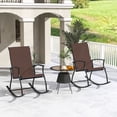 thumbnail image 1 of Costway 2 PCS Outdoor Rocking Chairs with Breathable Backrest Smooth Safe Rocking Design Brown, 1 of 9